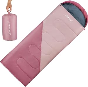 Clostnature Sleeping Bag for Adults and Kids - Lightweight Camping Sleeping Bag for Girls, Boys, Youths, Ultralight Backpacking Sleeping Bag for Cold Weather - Storage Sack Included(Right Zipper)