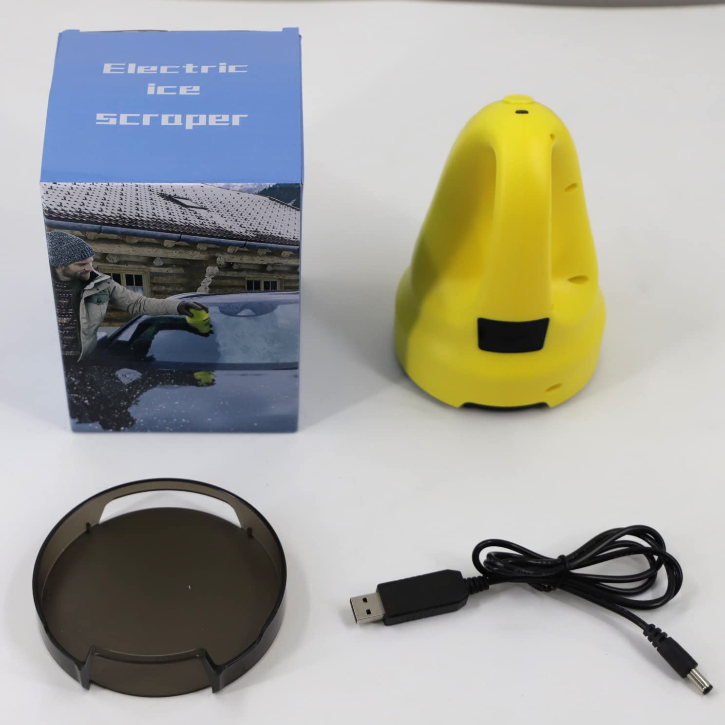 Siqi Raschietto per Il Ghiaccio Elettrico Raschietto per la Neve Elettrico USB Raschietto per Il Ghiaccio Ricaricabile per finestrino dell'auto Parabrezza Rimozione della Neve Deicer-Yellow