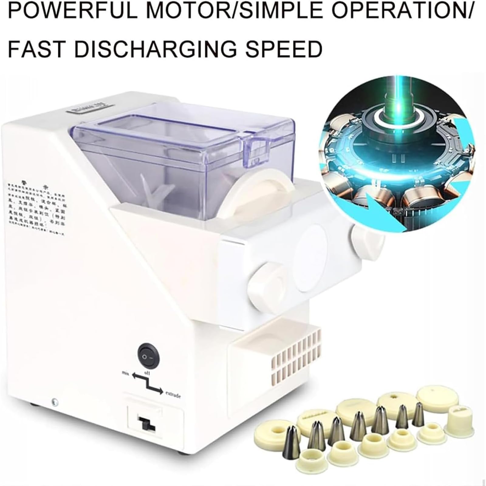 Macchina per fare biscotti, 180 W, multifunzione, con 8 ugelli intercambiabili, ideale per pasticceria e pasticceria domestica, velocità 50-60 giri/min