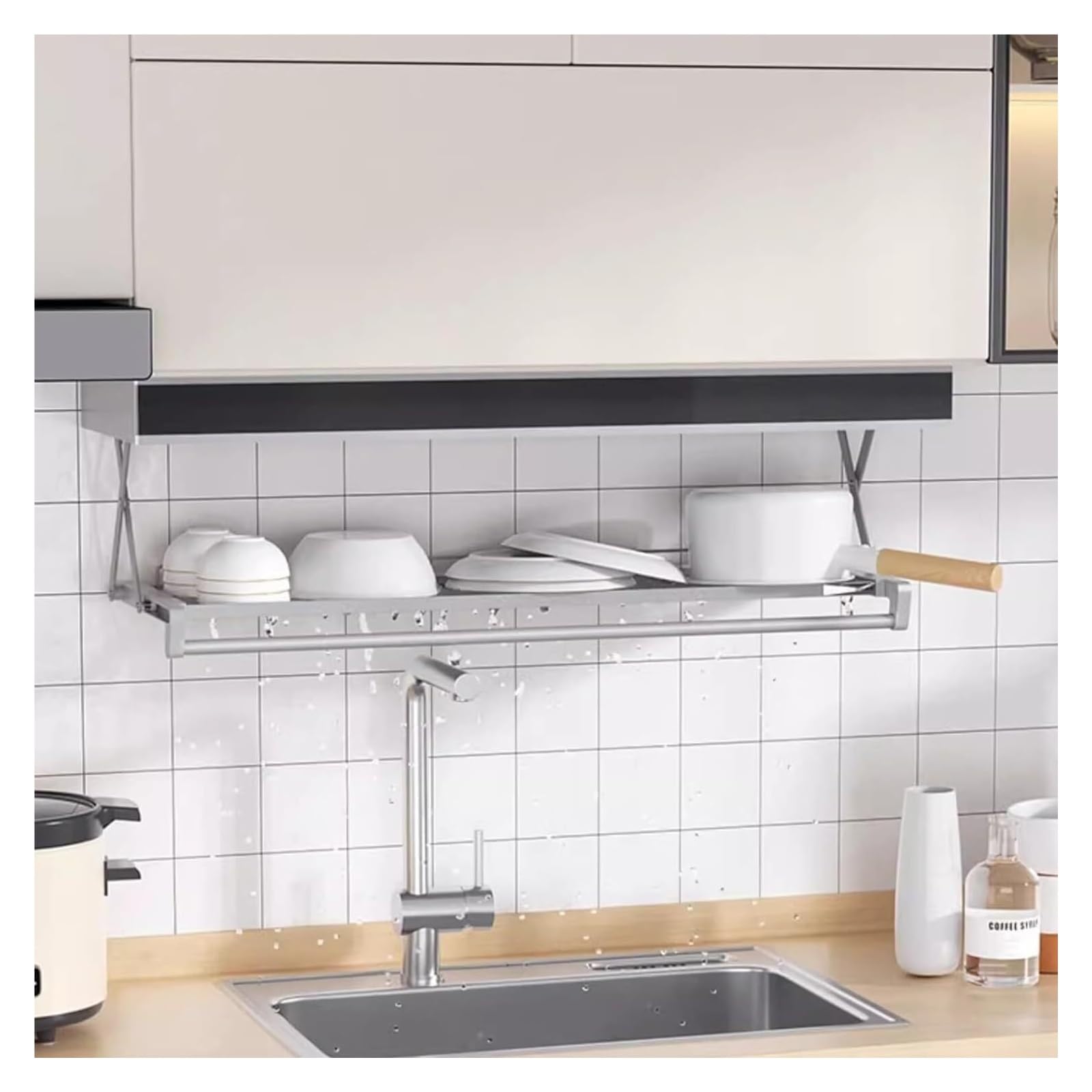 Estante para especias, gabinete para especias extensible para cocina, estante plegable abatible, organizador de gabinete, estante de almacenamiento retráctil, estante flotante de acero al carbono,