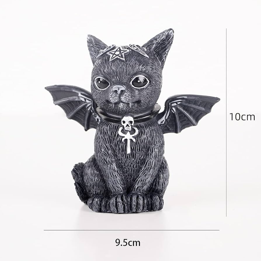 Amazon.co.jp: オカルト猫の置物、魔女の帽子をかぶった猫のクリスマス