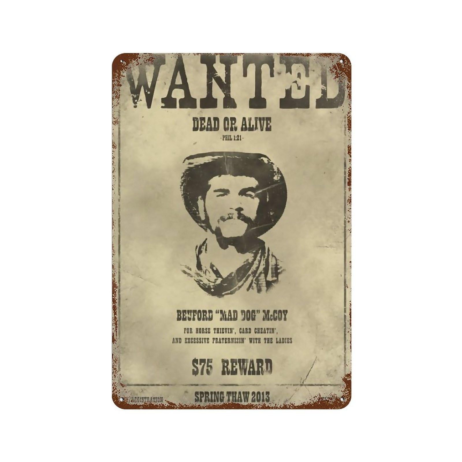 YHGERTKU Wanted Wall Art Retro Iron Vintage Metal Tin Sign Poster Modern Decor for Living Rooms Gift 30x20cm