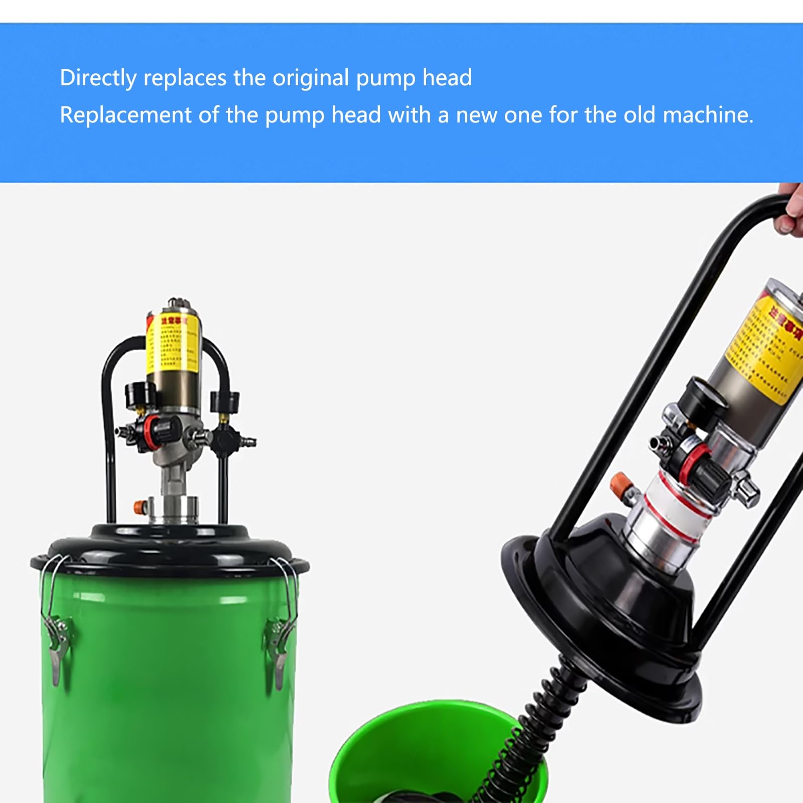 Bomba de grasa neumática, capacidad de descarga de 0,85 l/min, para tambores de 5 galones, máquina herramienta y lubricación industrial