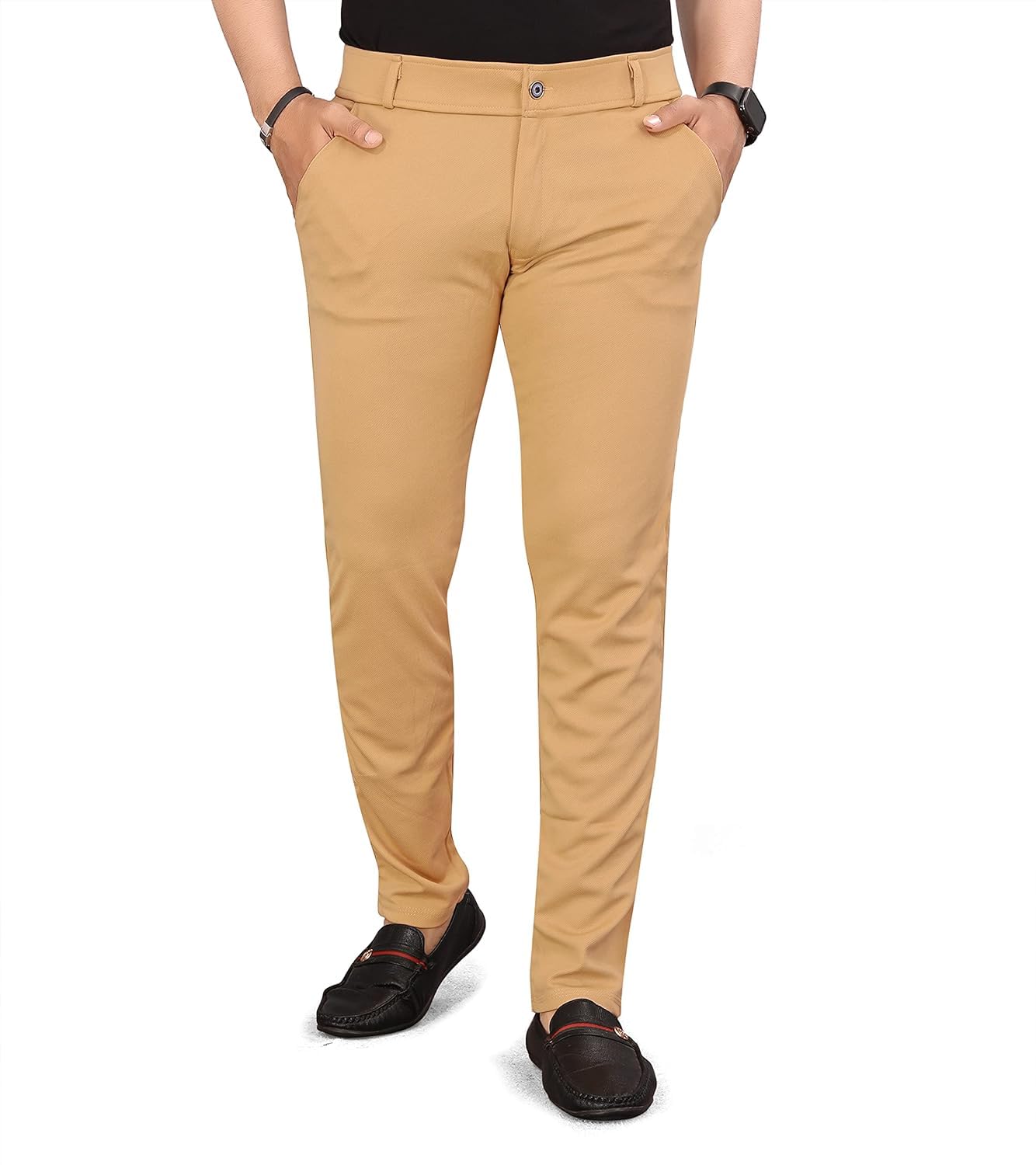 bhikadiya Men's Ankle Length Straight Pant, Men Slim Fit Black Blend Formal Trousers Pants | Stylish Men's Wear Trousers for Office or Party, Casual Trousers Pants-picture-54