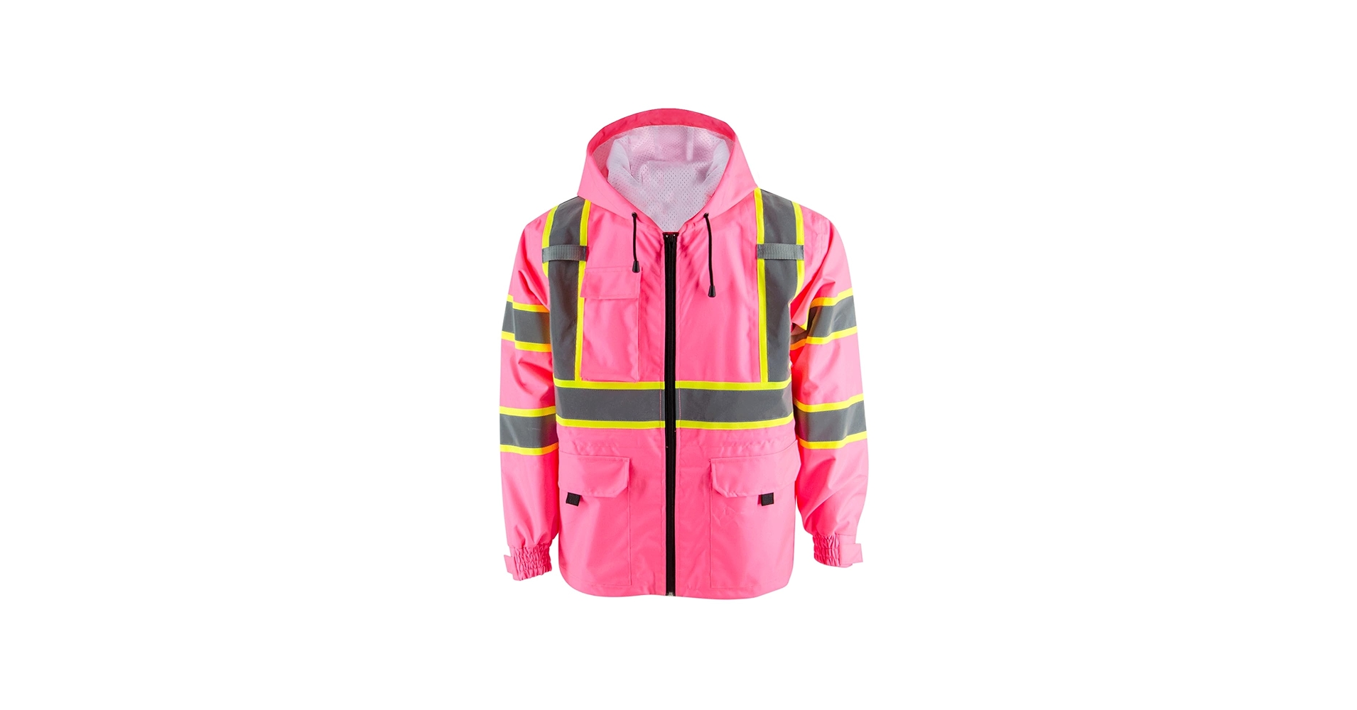 SMASYS Hi-Viz Thin Windproof Raincoat Pink Blazer Safety