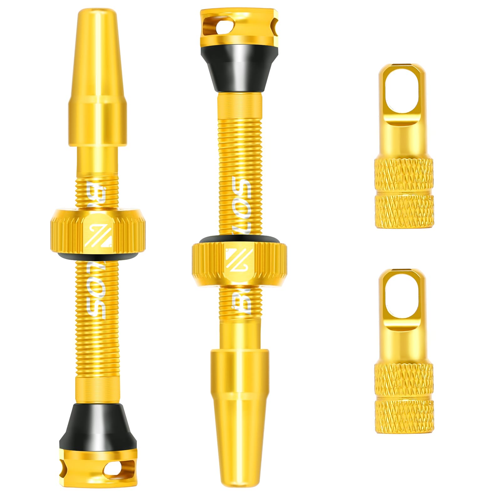 BUCKLOS Tubeless Presta Valve Stem 40/44/55/60/65/80/100 mm, Valve Stem Kit with Valve Core Removal Tool for Road Bike/Mountain Bike/MTB, Fit Most Bicycle Rims, Super Light Durable Aluminum Stem Gold โ image 1