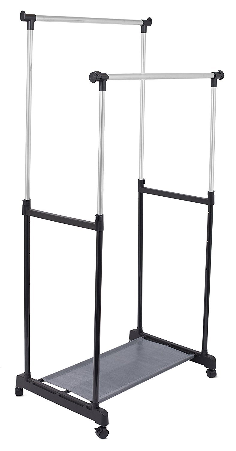 Buy Best Portable Double Rail Clothes Garment Rack Steel
