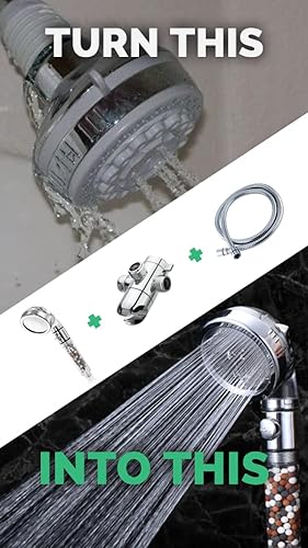Miniatura 8 de MineralStream Cabezal de ducha iónico 2.0  Cabezal de ducha de alta presión que ahorra agua con cuentas de filtro  Cabezales de ducha ecológicos