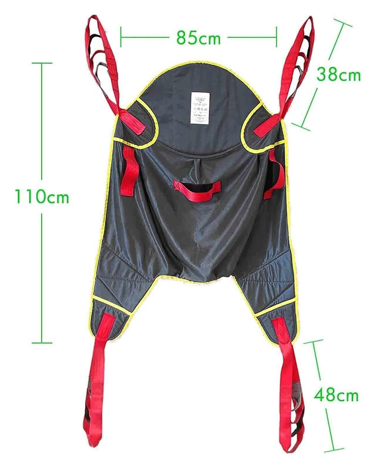 Arnés de elevación de pacientes de alta resistencia para grúa Arnés de transferencia de cuerpo completo con soporte para la cabeza, arnés de ducha con piernas separadas, reutilizable
