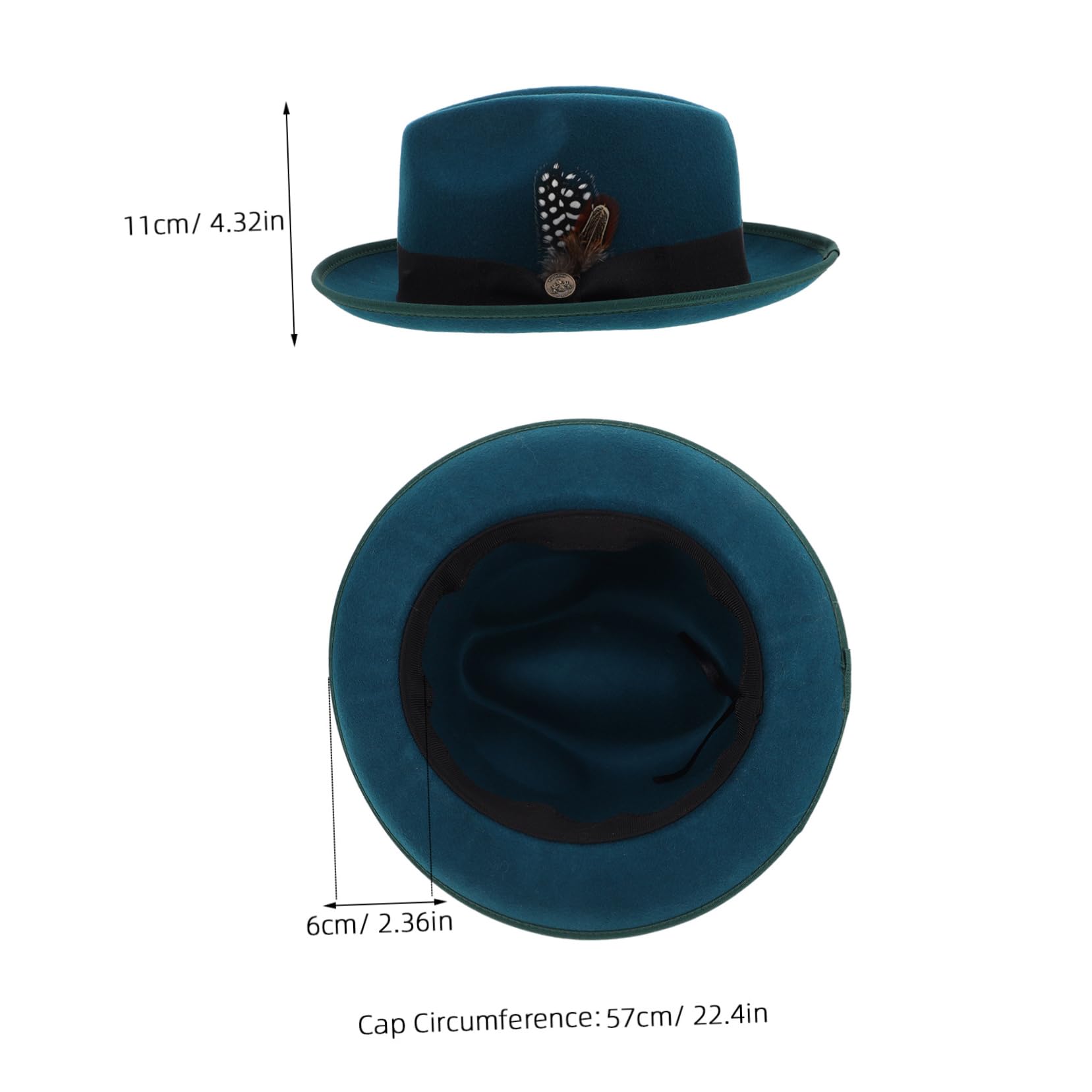 FRCOLOR Sombrero Fedora De Fieltro De Lana Unisex Estilo Occidental Clásico ala Ancha Ideal para Fiestas y Eventos