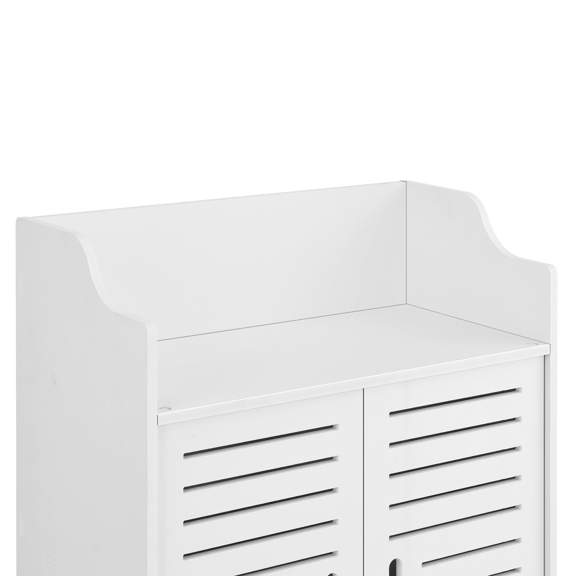[en.casa] Mueble para Baño 62 x 45 x 25 cm Mueble Auxiliar para Baño con 2 Puertas y con Estante WPC Blanco