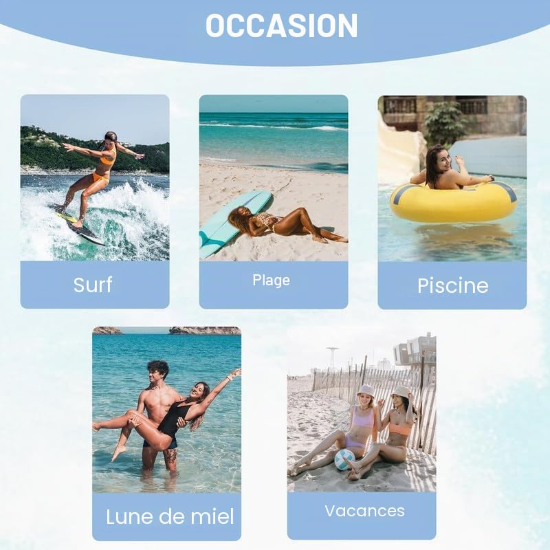 JASAMBAC Maillot de bain tankini pour femme, deux pièces, imprimé floral, short haut, tank top, cordon de serrage, lavage en machine - sécher à l'ombre