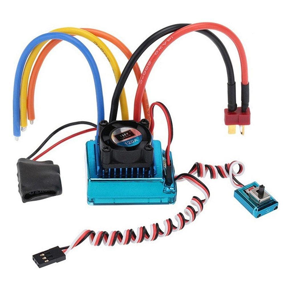 Controlador Electrónico de Velocidad (ESC) Sin Escobillas RC 120A para Coches de Carretera a Escala 1:10