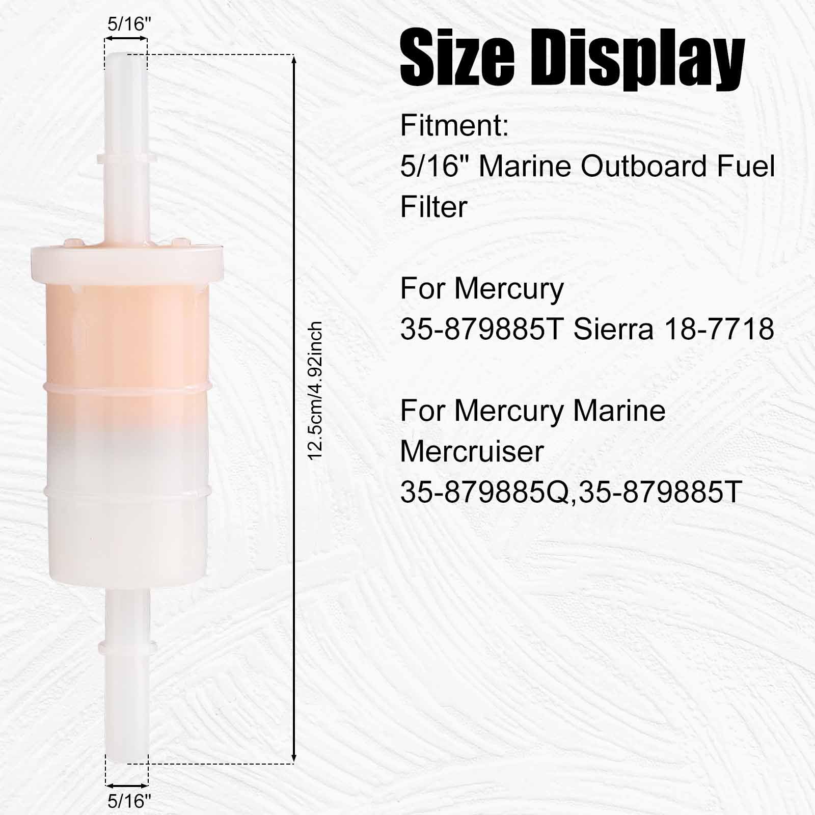 Sierra 18-7718 Filtro Carburante in Linea 7,9mm per Mercury Mariner Fuoribordo 40-300 HP