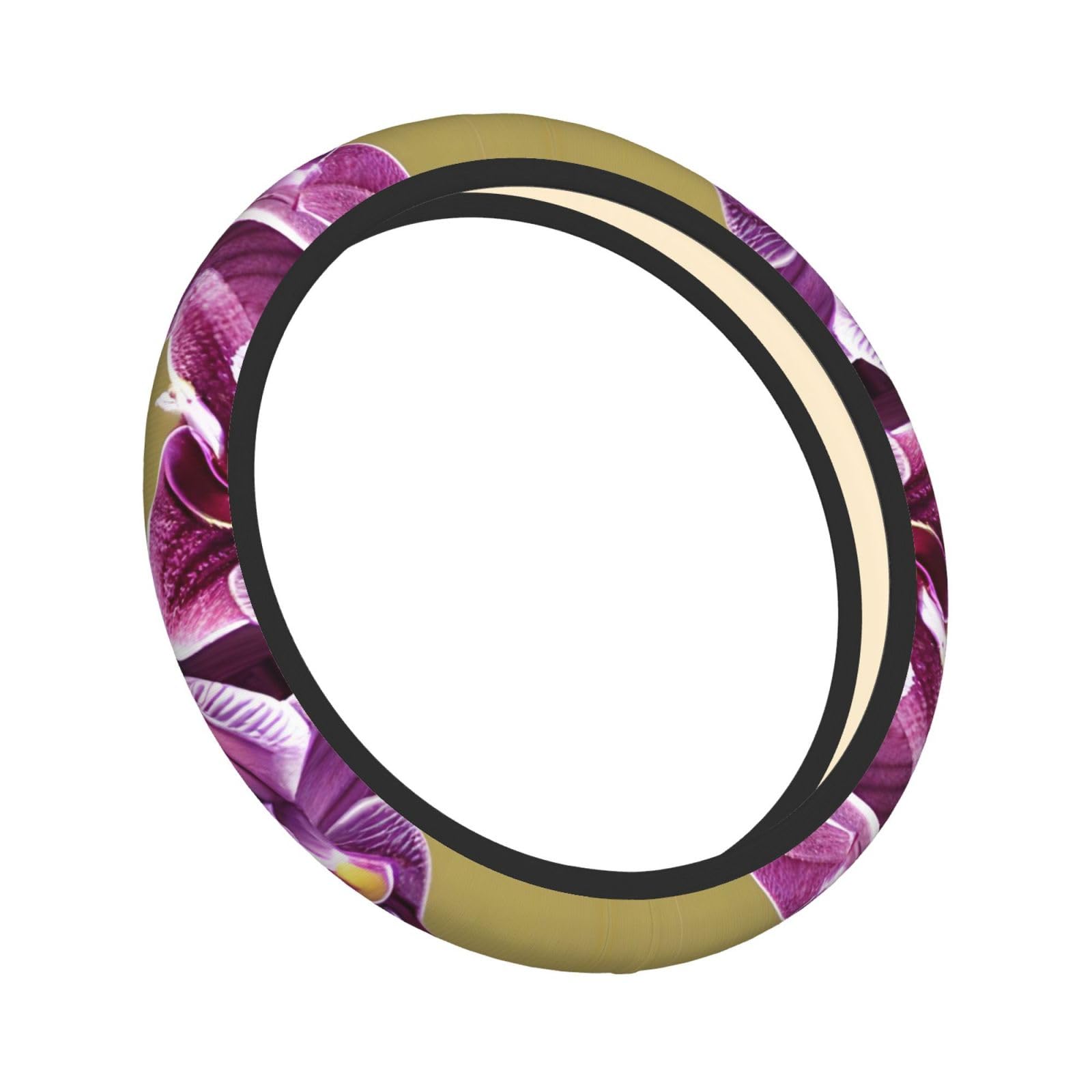Beautiful Orchids Car Steering Wheel Cover, Universal 15 Inches (Approx. 38.1 Cm) Fits Most Cars, for Both Men and Women