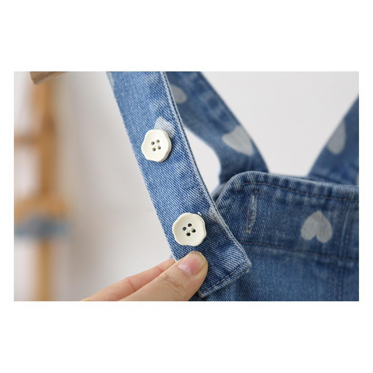 Salopette Bimba da Lavoro Neonate Tuta in Jeans alla Moda con Ricamato Amore, Bambina Tuta Salopette in Denim Tutina Carino Neonata Pantaloni Jeans per Bebè 0-4 Anni