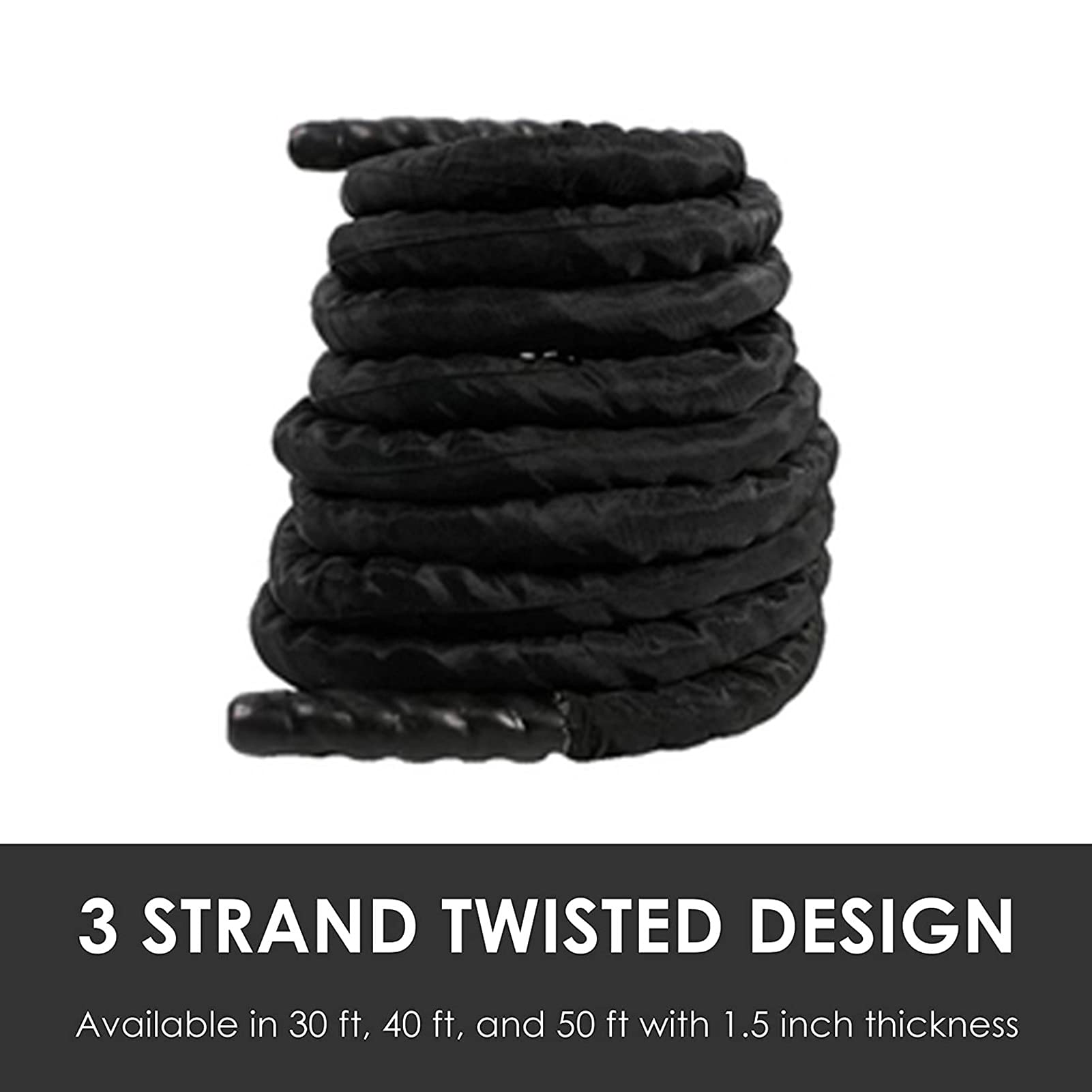Battle Rope 30, 40, 50 Fuß Langes Schweres Trainingsseil Fitnessseil für Krafttraining Home Gym Outdoor Cardio Workout, Anker Enthalten 1,5 Zoll Durchmesser (Size : 15m)