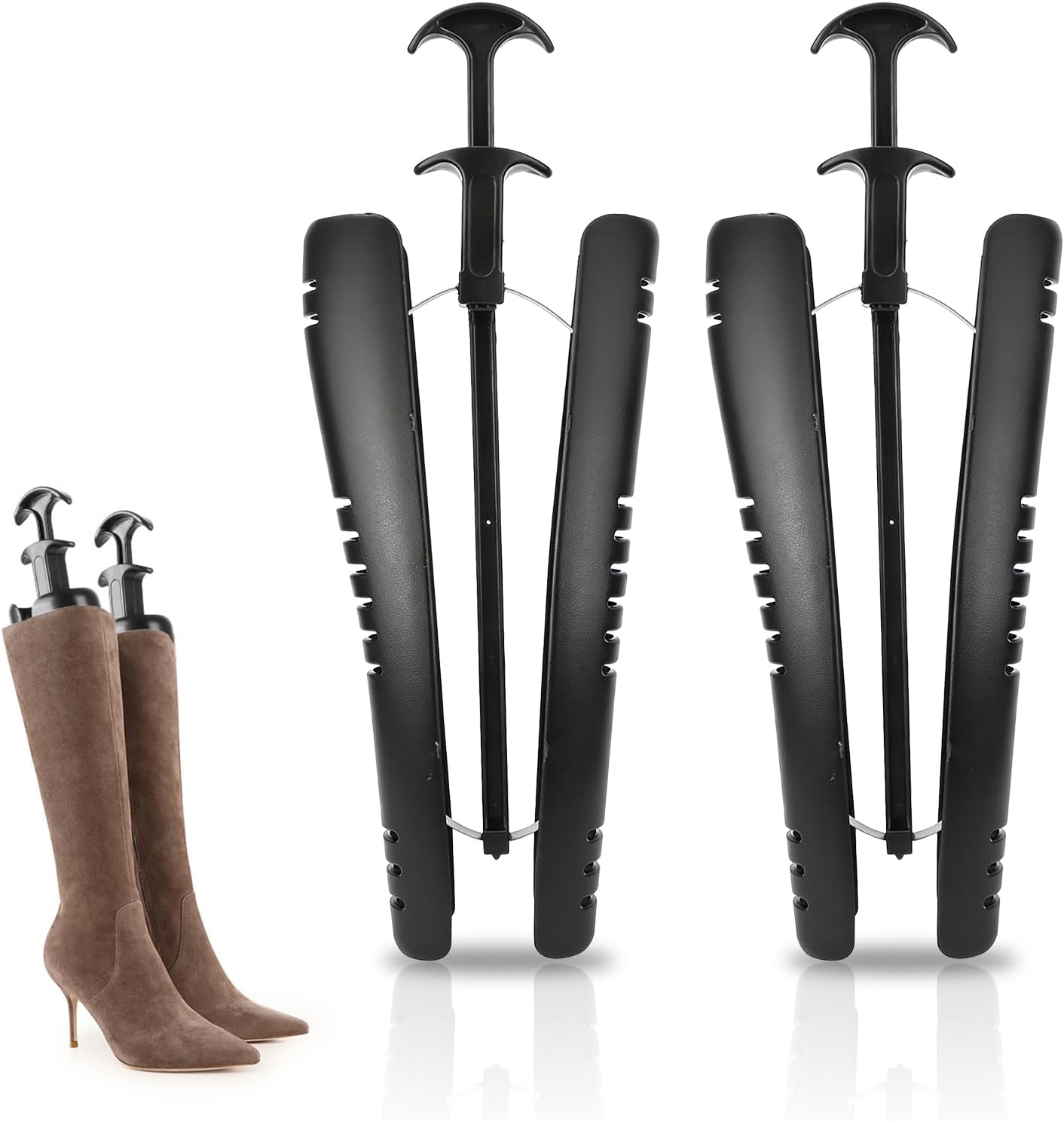 1Pair Plastic Boot Calf Stretcher Versatile Boot Shaper Expander with Handle for Women Men Cowboy Tall Boots Shoe Tree Insert ---The material is relatively soft and is suitable for smaller-sized boots