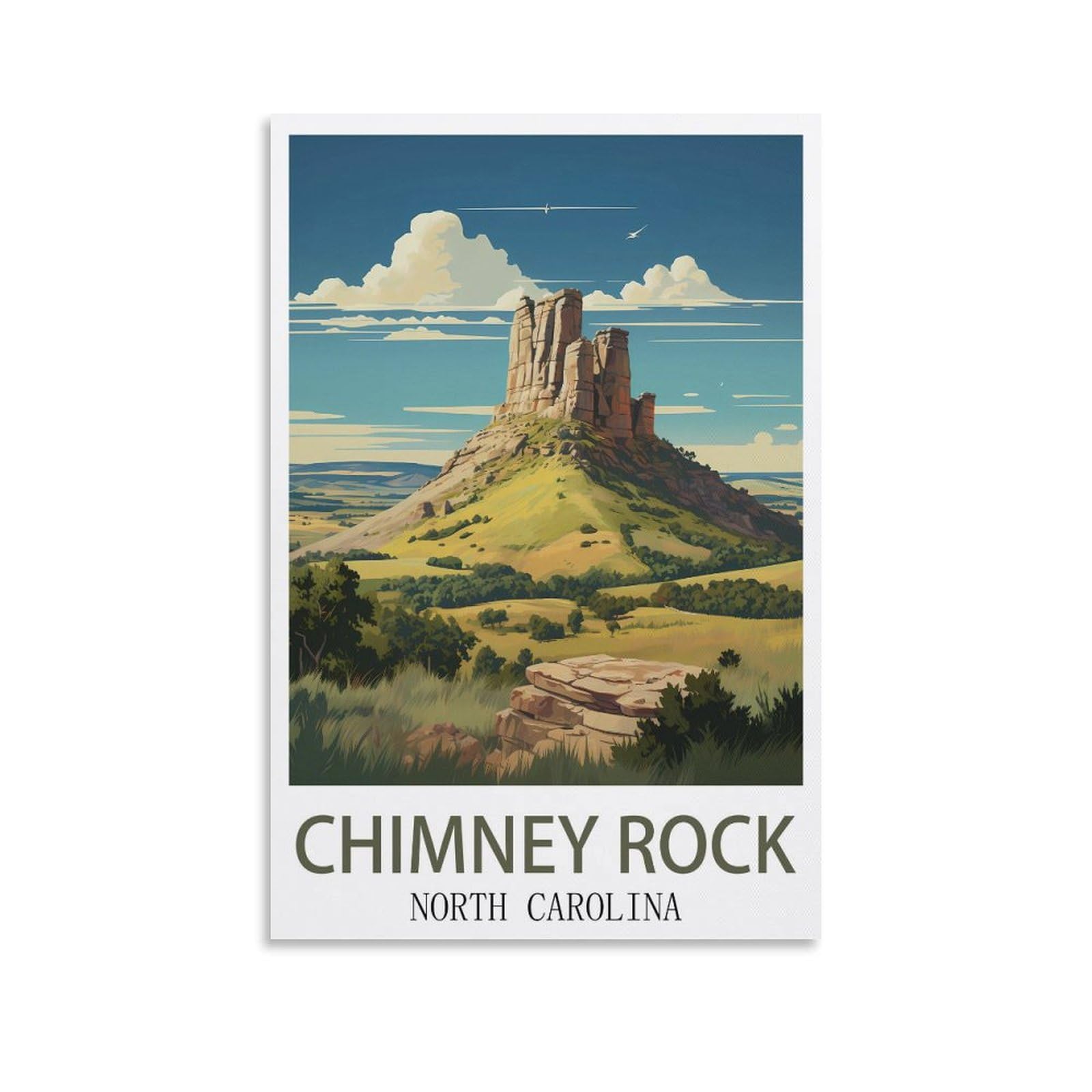 EZMLFA 5D Diamond Art Kits for Beginner,Chimney Rock North Carolina,Diamond Art House DIY Diamond Art Kits for Home Wall Decor 40x40cm
