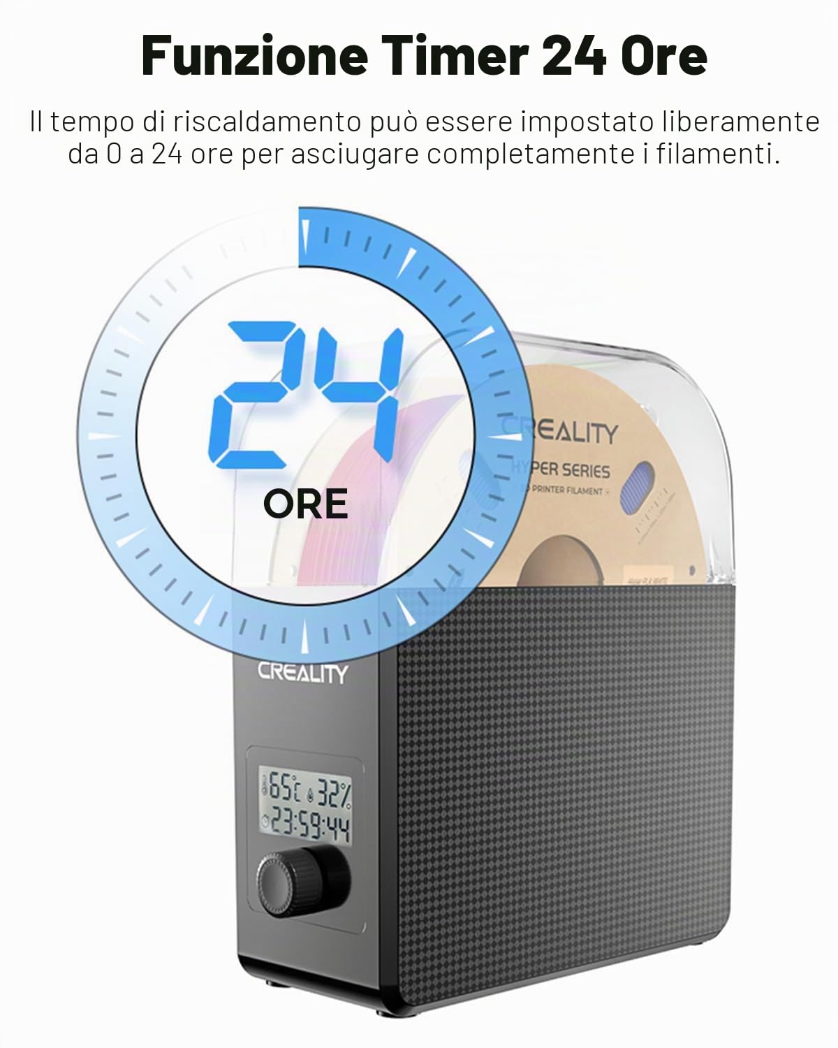 Creality Ufficiale Essiccatore per Filamenti, Essiccatore di Filamento per Stampante 3D con Ventola,Scatola di Stoccaggio per Essiccatore di Filamenti per Filamenti PLA ABS PETG TPU,Filament Dryer 2.0