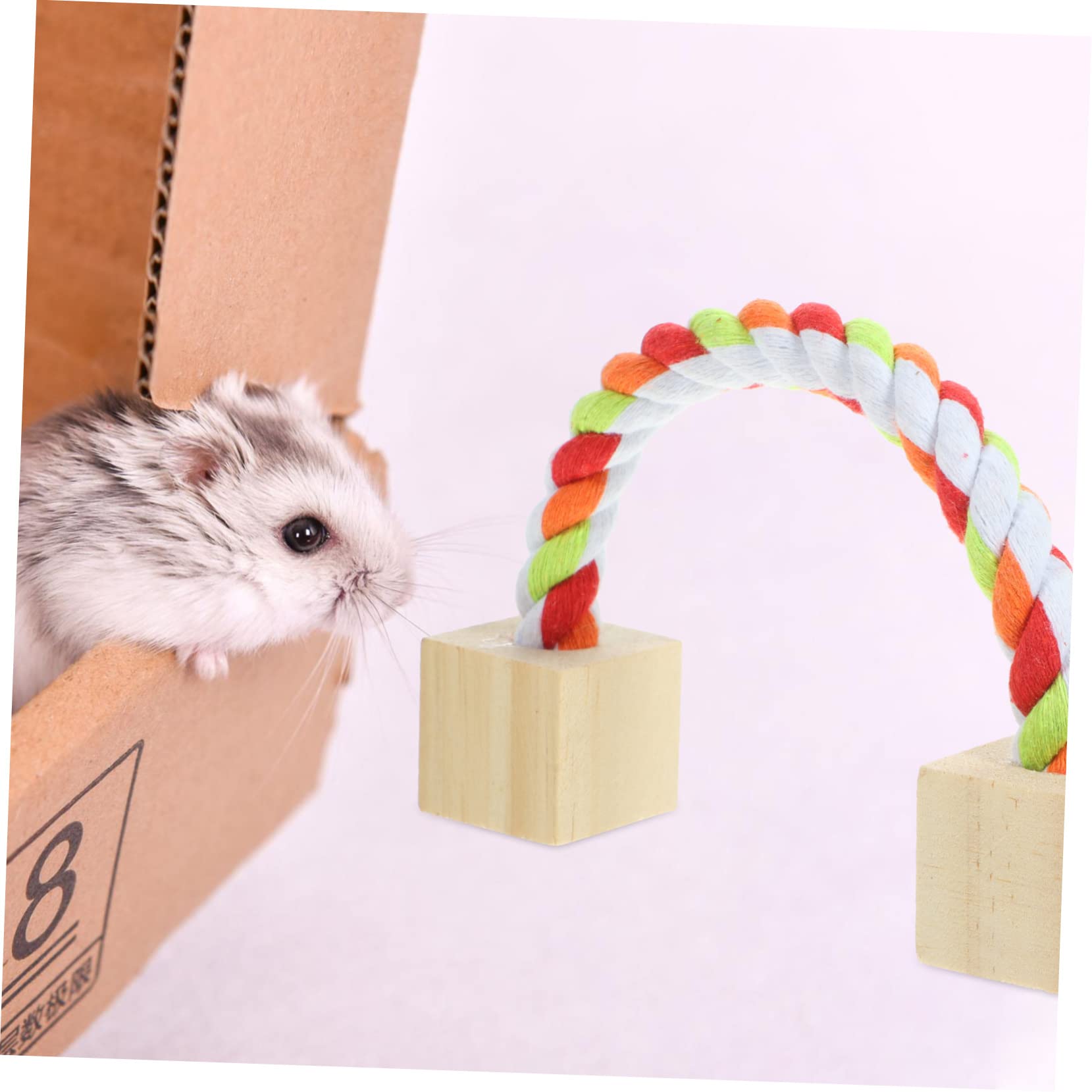Happyyami 1satz Hamster Spielzeug Set Aus Holz Kauspielzeug Für Kleintiere Inklusive Wippe Schaukel Und Karotten-grasball Für Hamster Meerschweinchen Und Kaninchen Sicheres Und Langlebiges