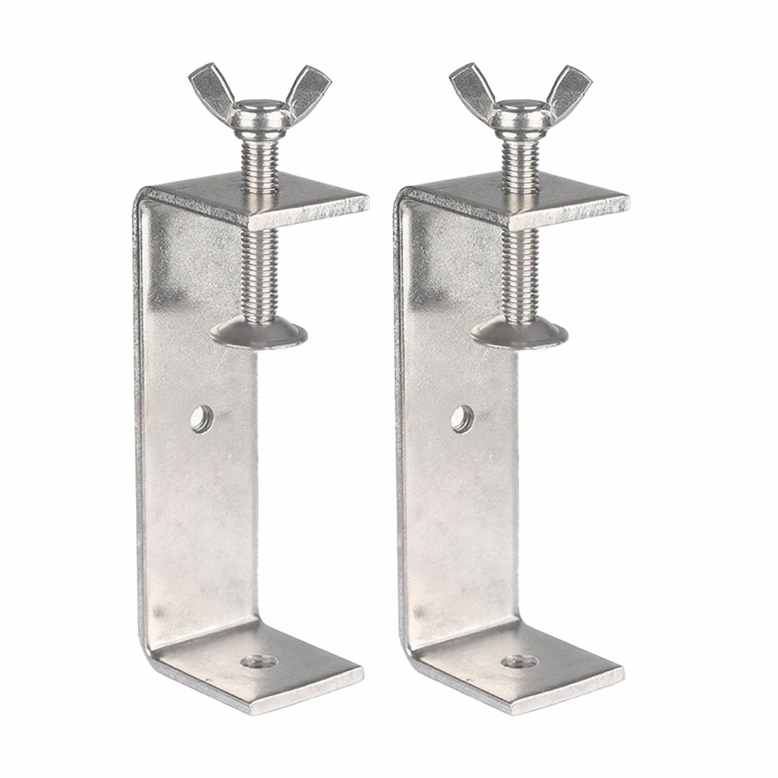 2 Pack Small C Clamps, 304 Stainless Steel C Clamps Adjustable Wide Jaw Opening Desk Clip Corrosion Resistant for Woodworking Welding Building Household Mounting (120mm/4.72in)