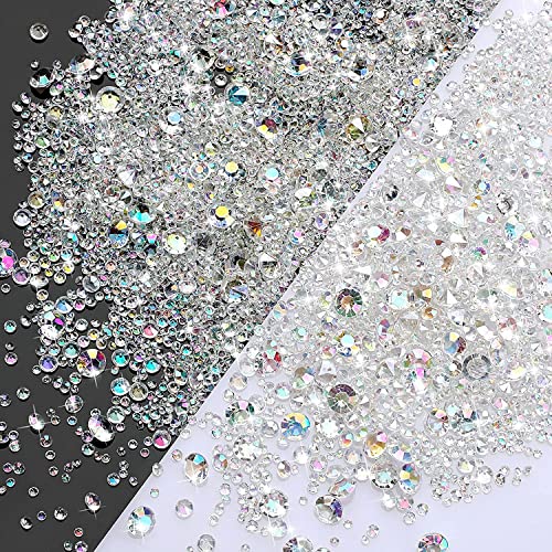 KEUGT 4200 pcs Strass Acryliques, Confettis, Diamants en Cristal, Strass Clairs, Pierres Précieuses Colorées pour Mariages, Fêtes, Décorations de Table, Remplisseurs...