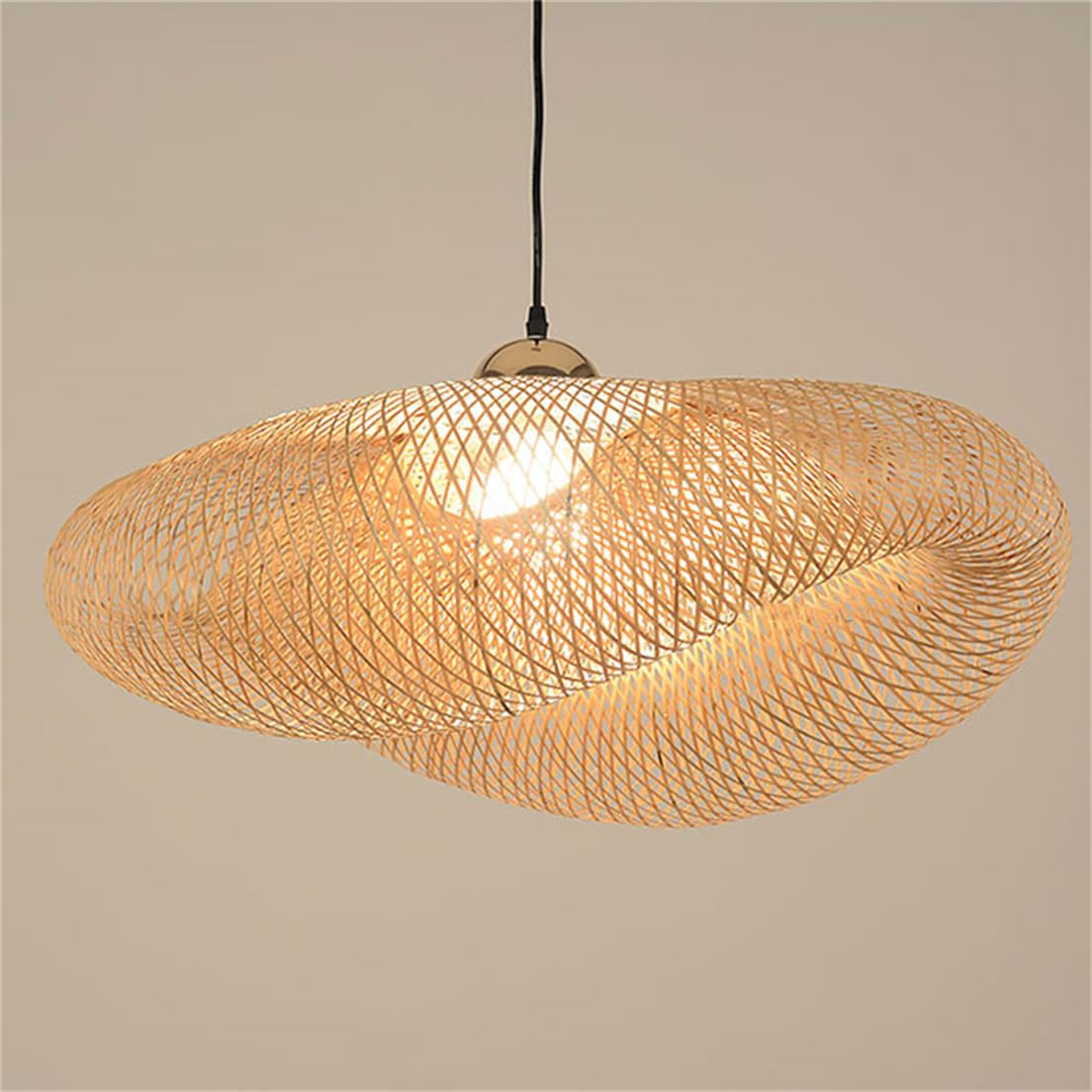 CWVYKNP Creative Dining Table Chandelier Light Fixture Natural Wicker Beach Lighting Tropical Farmhouse Pendant Lights for Ceiling Bedroom Hallway Entryway Nursery Kitchen Island
