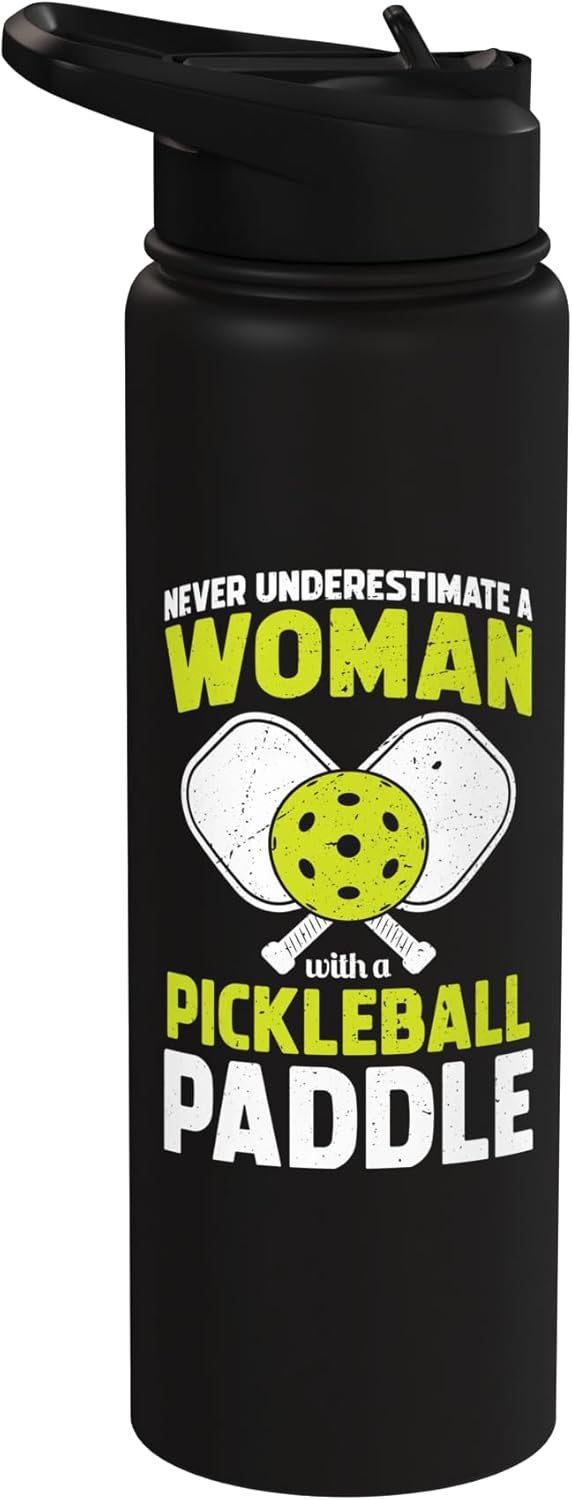 Pickleball Woman Funny Pickleball Player Stainless Steel Insulated Water Bottle