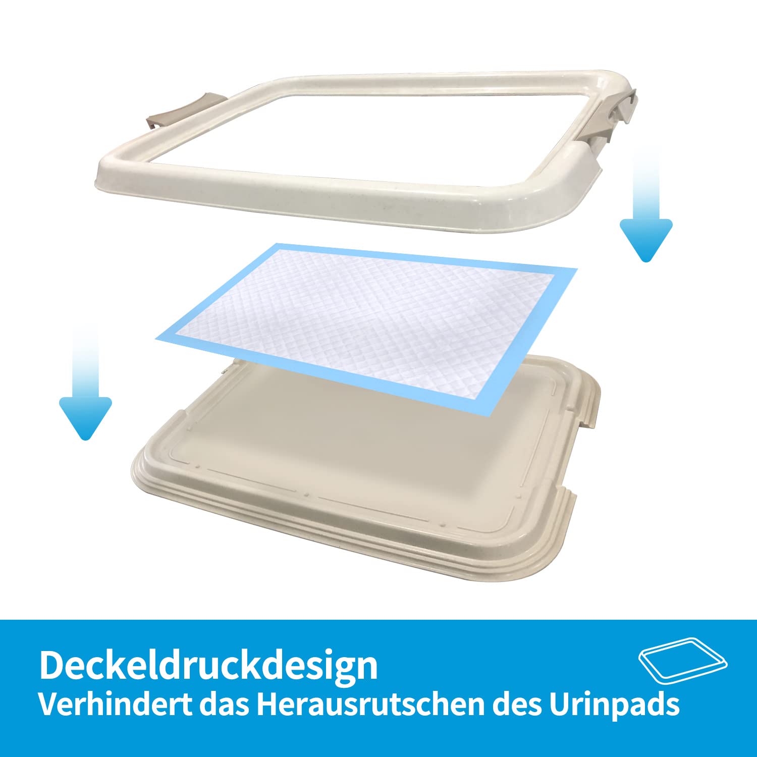 PAWISE Hundetoilette für den Innenbereich, Welpen-Trainingspads, Hundetöpfchen-Tablett, tragbares Untersetzer für Haustiere, Hundeklo für Katzen, 49 x 36 cm