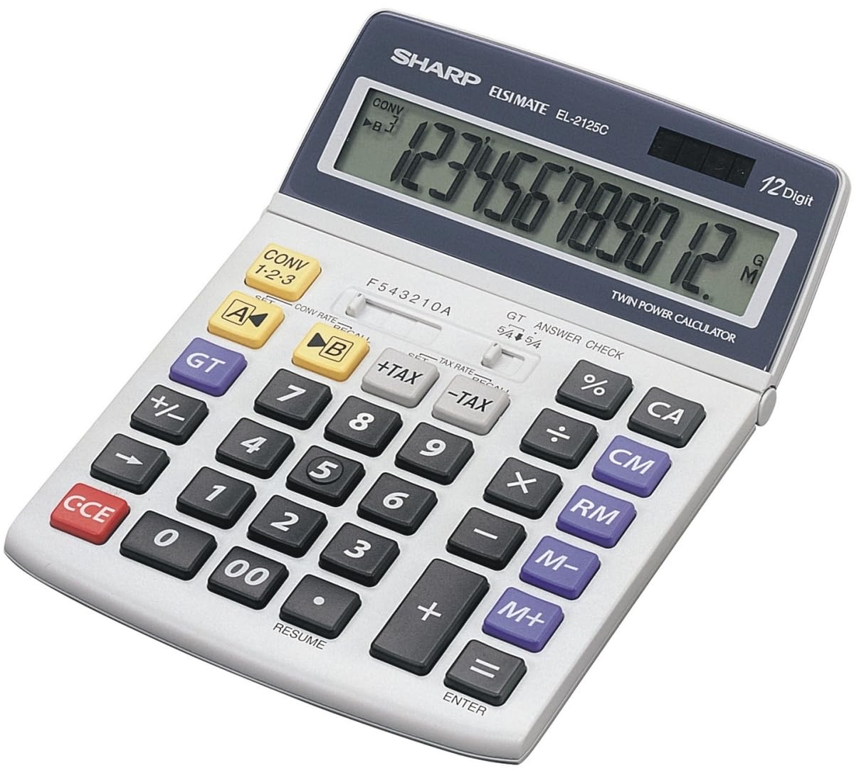 EL-2125C - Calculadora de mesa (10 unidades), color plateado