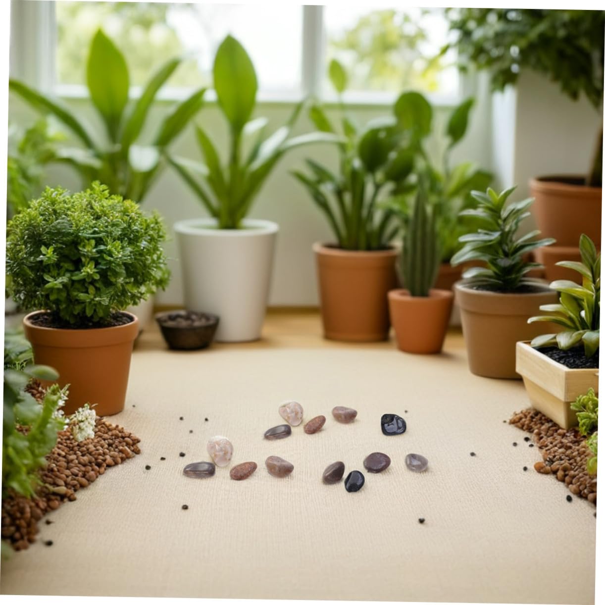Toyvian Pierres Naturelles pour Aquarium et Jardin, Galets Décoratifs Résistants la Décoloration, Pierre Polie de 1000g pour Aménagement Paysager Extérieur et Substrat D'aquarium