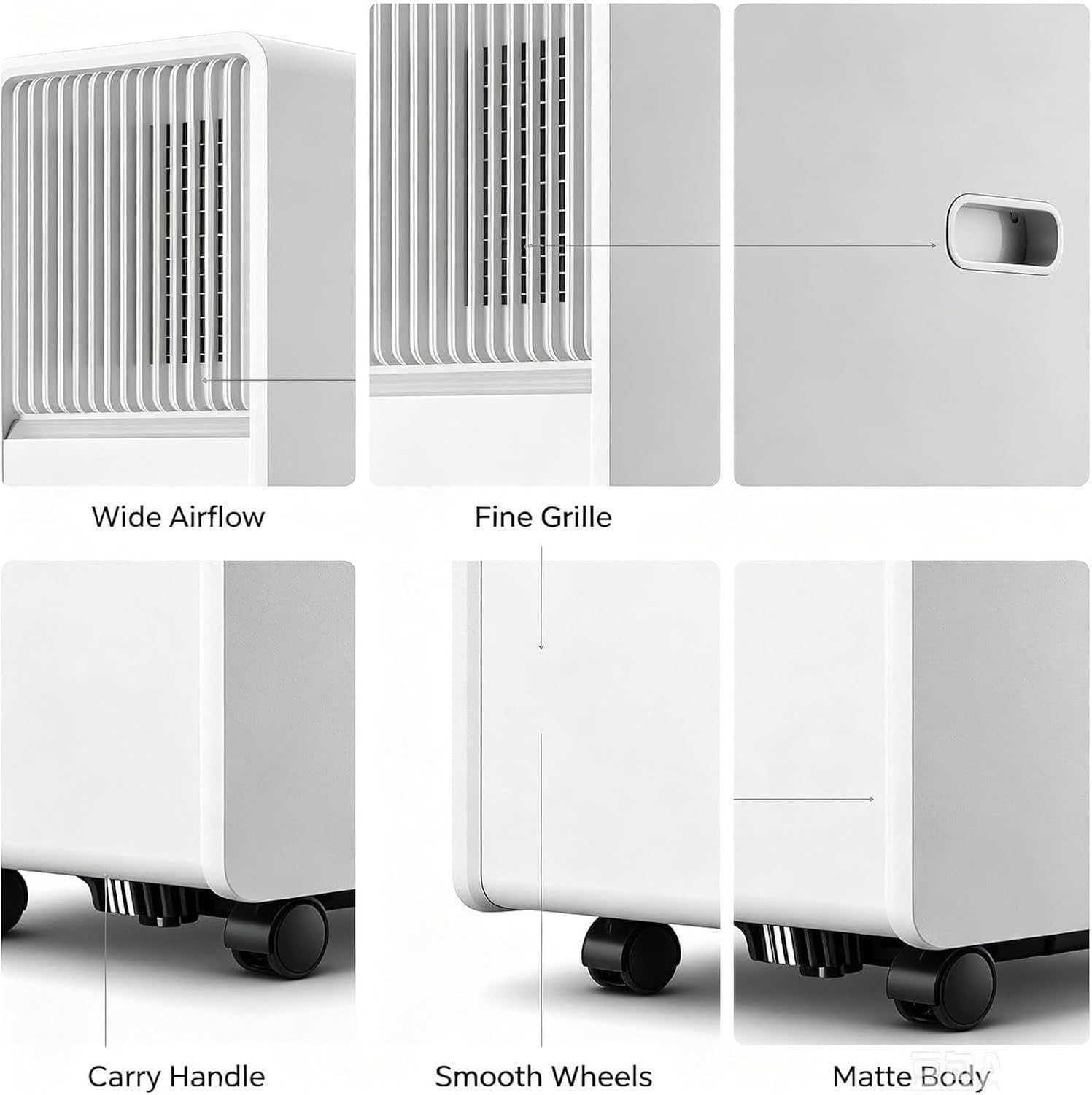 Aire acondicionado portátil 14000 BTU, enfriador de aire móvil con mando a distancia, temporizador programable 24 h, funcionamiento silencioso, ruedas para dormitorio Uf, estilo 5, 14000 BTU