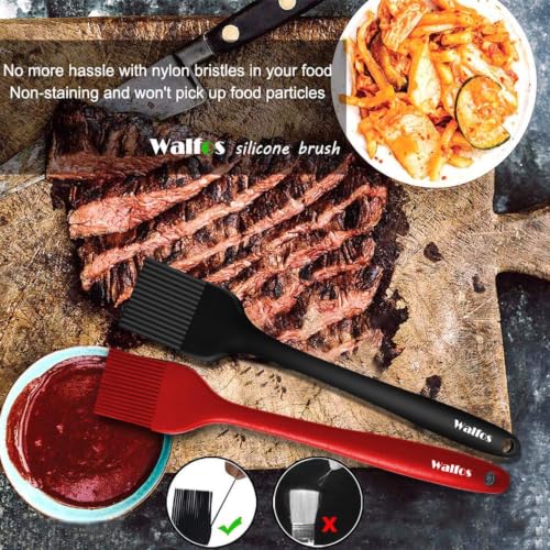 Image of Walfos Pastry Brush, 600℉ Heat Resistant Silicone Basting Small Brush For Baking Cooking BBQ Kitchen king, Desserts, BPA Free&Dishwasher Safe