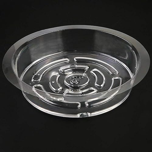 Miniatura 4 de Tecmisse Paquete de 25 bandejas de plástico transparente para goteo, plato grande para plantas, platillos de plástico para macetas y macetas de