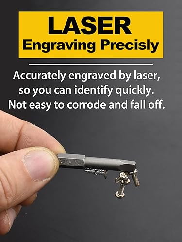 Miniatura 4 de Rocaris Juego de puntas de destornillador de cabeza cuadrada magnética larga con vástago hexagonal de 14 de pulgada, herramientas eléctricas SQ1,