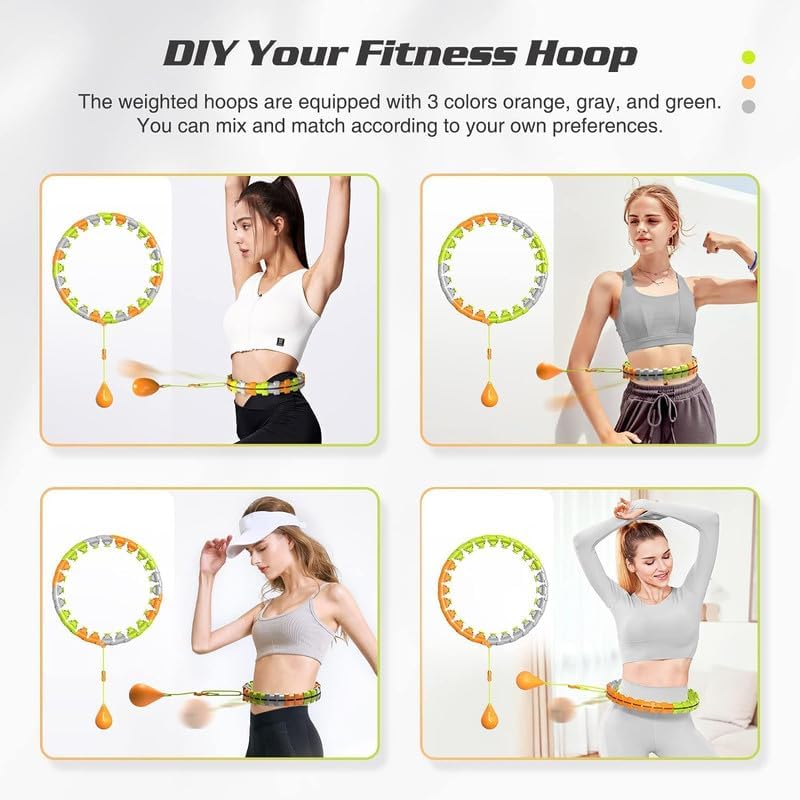 Bubbacare Smart Hoop Állítható Fitness Karika 27 Levehető Elemmel - Otthoni Edzés, Zsírégetés, Masszázs Funkcióval, 130 cm-ig