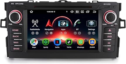 Erisin 7 Inch 8-core 4GB+64GB Android 14 Car Radio Bluetooth GPS Navigator for Toyota Auris 2007-2012 Supports Wireless CarPlay Android Auto Dab+ DSP WiFi USB FM RDS CD Player DVD Touch Screen