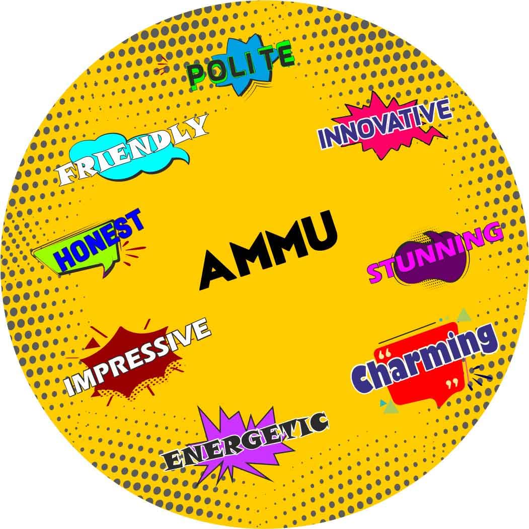 ASHVAH Ammu Name Customizable Stylish Fridge Sticker Magnet - Personality Trait Quotes - Gift for Friend, Son, Daughter, Kids, Husband, Wife