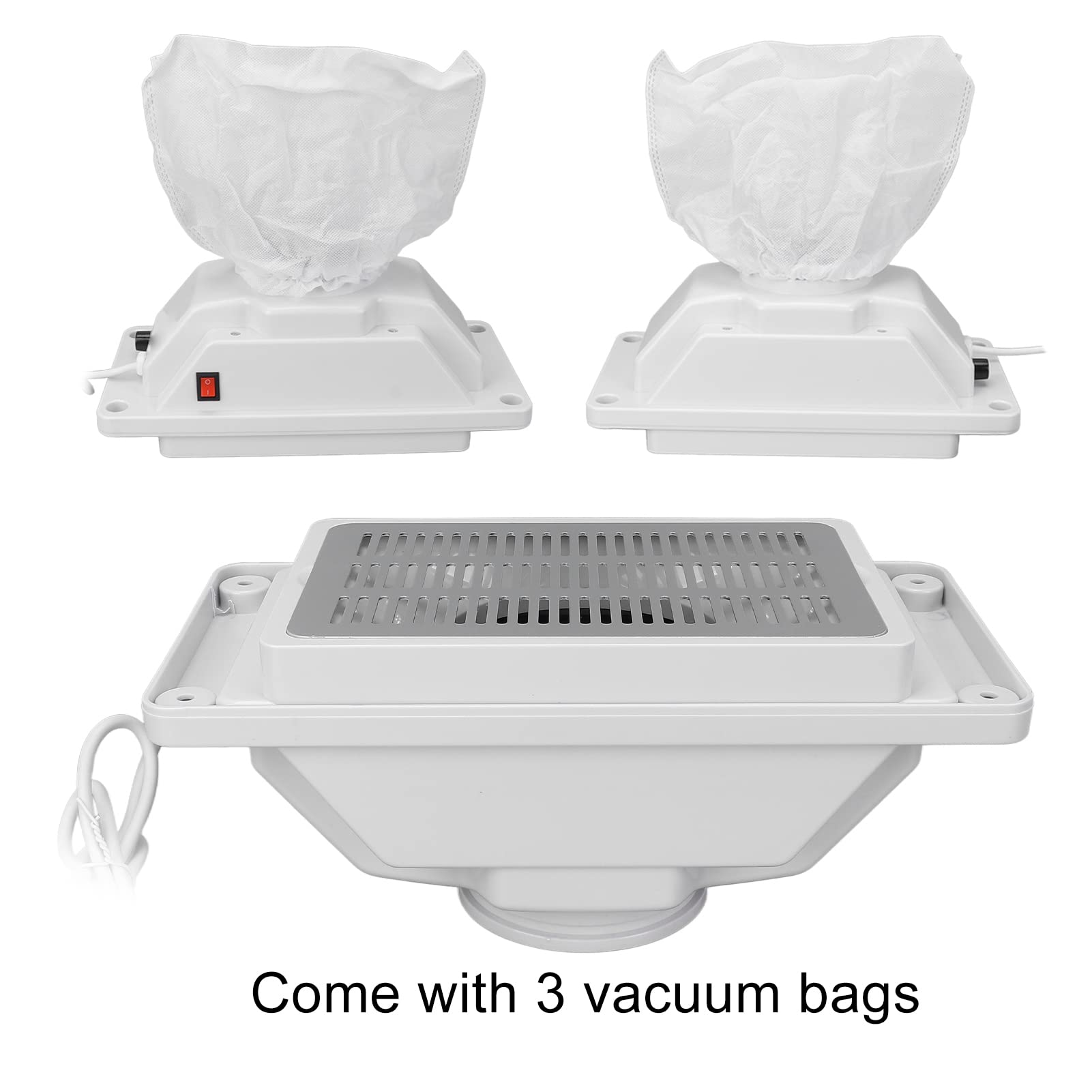 Colector De Polvo De Uñas, Extractor De Succión De Polvo De Uñas Eléctrico Potente Con 3 Bolsas De Almacenamiento, Limpiador De Succión De Polvo De Ventilador De Aspiradora De Uñas Para(EU)