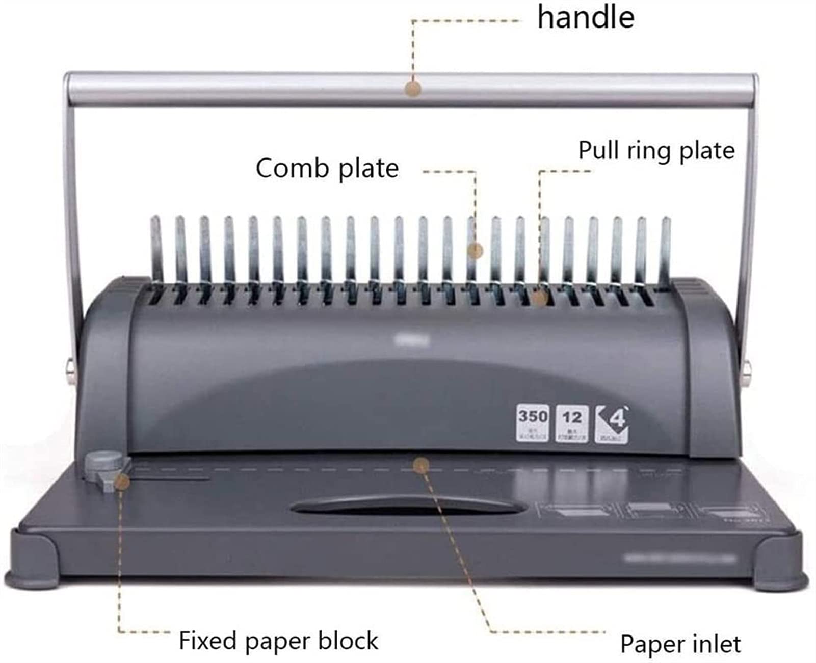 Macchina per rilegatura di libri per impieghi gravosi Macchina per rilegatura a pettine Punzonatrice per grembiule con clip 21 Macchina per rilegare il grembiule per punzonatura porosa A4 Documento