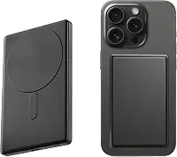 Basike Power Bank, 5000mAh Carregador Ultrafino e Portátil Universal por Indução, PD20W Carregamento Rápido, Compatível com MagSafe, 1 Saída USB C (Preto, 5000mAh)