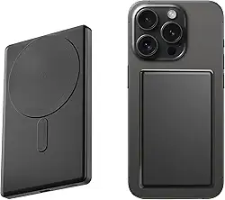 Basike Power Bank, 5000mAh Carregador Ultrafino e Portátil Universal por Indução, PD20W Carregamento Rápido, Compatível com MagSafe, 1 Saída USB C (Preto, 5000mAh)