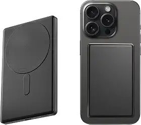 Basike Power Bank, 5000mAh Carregador Ultrafino e Portátil Universal por Indução, PD20W Carregamento Rápido, Compatível com MagSafe, 1 Saída USB C (Preto, 5000mAh)
