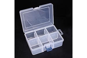 Craft Ribbon Organizer with 6 Grid Slot for Jewelry, Art Supplies and Stickers