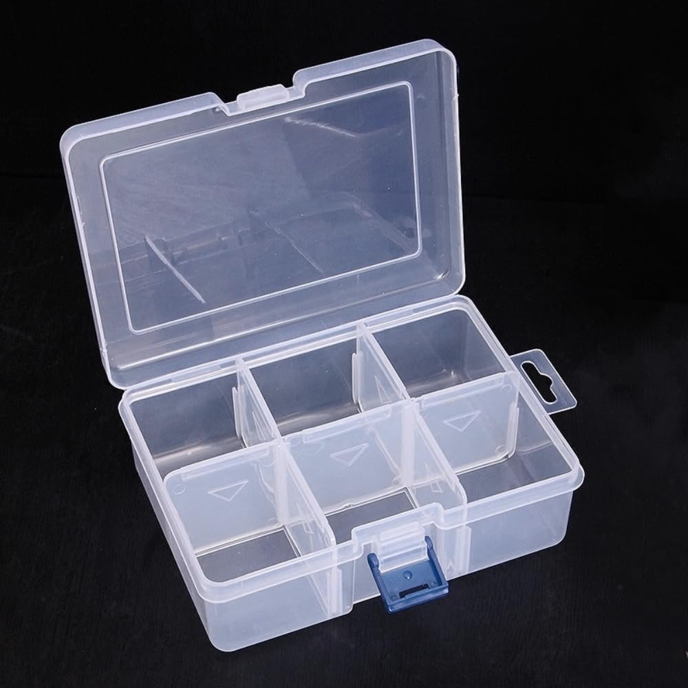 Photo 1 of TOHOCH Washi Tape Storage Box, 6-Compartment Grid Slot Plastic Storage Box Jewelry Bead Tool for Washi Tape, Art Supplies and Sticker Container Organizer Case
