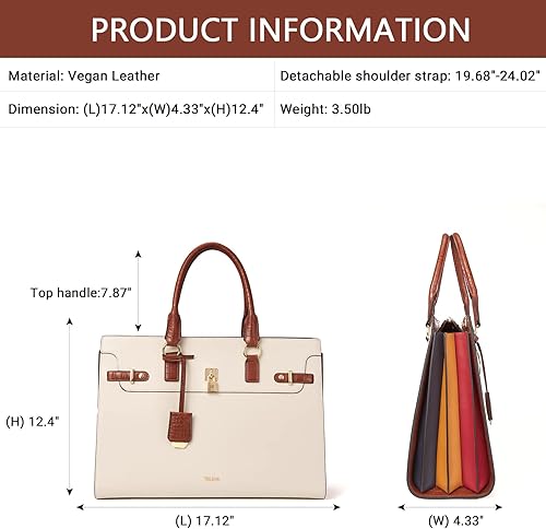Miniatura 34 de Telena Laptop Tote Bag for Women, 15.6 Inch Shoulder Tote Bag Leather Briefcase for Women, Large Capacity Handbag Bags