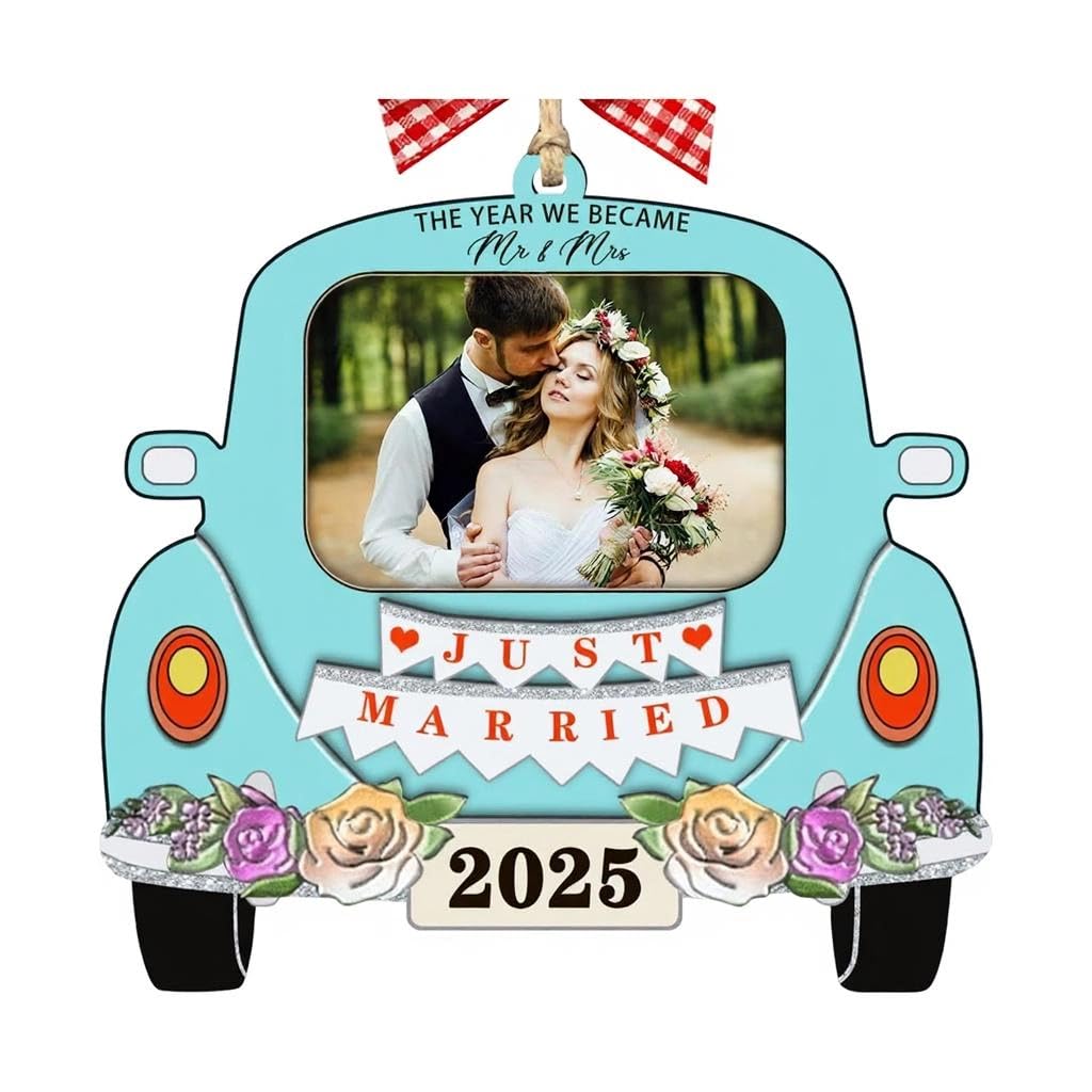 Wooden Wedding Car Ornament Couples Married Ornament Pendant Decoration Wedding 2026 Bride and Grooms Wooden Car