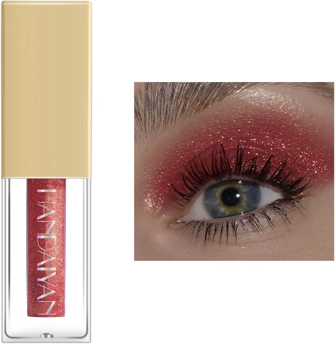 Liquid Glitter Eyeshadow,Liquid Glitter Eyeliner Metallic Glitter Shimmer Eye Looks Waterproof Long Lasting Quick-Drying Sparkling(09#)