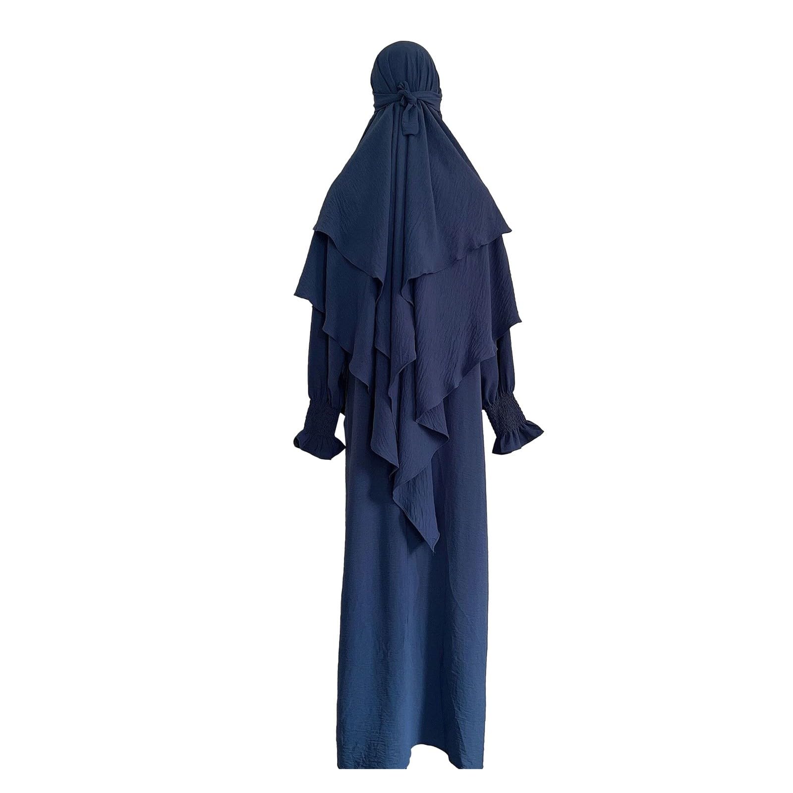 Abaya muzułmańska sukienka damska khimar długi zestaw hidżab jilbab z warstwowym szalikiem pełna długość islamska modlitwa długi garnitur skromny luźny krój miękka nieprzezroczysta tkanina dla